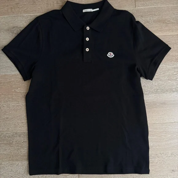 NEW Moncler Logo Patch Cotton Polo Shirt - Picture 3 of 14